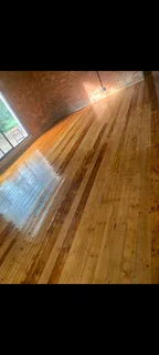 Wooden floor sanding and sealing.