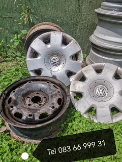 VW Polo steel rims and caps X 2
