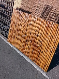 Wooden fence latle and Roll on grass