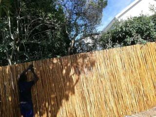 Wooden fence latle and Roll on grass