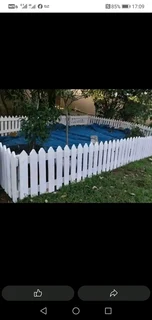 Wooden fence latle and Roll on grass