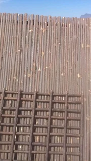 Wooden fence latle,bamboo and Roll on Grass