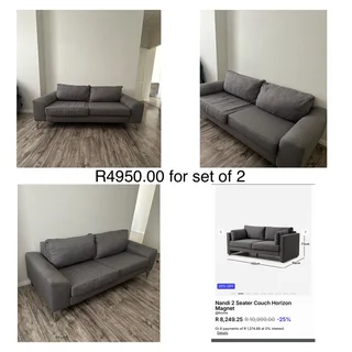 Decofurn Double grey couch 2m long