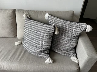 Premium Jacquard Ribbed Urban Cushions (2 items) 60x60cm 100% Cotton