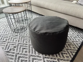 Jozi Charcoal Pouffe Pouf Cushion Ottomane 50x30cm