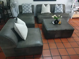 Coricraft Congo genuine leather modular lounge suite