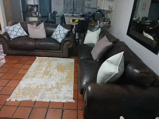 Coricraft Afrique genuine leather 3 and 4 seater lounge suite