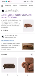 Coricraft Afrique genuine leather 3 and 4 seater lounge suite