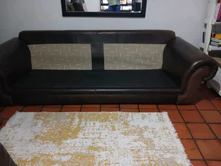 Coricraft Afrique genuine leather 3 and 4 seater lounge suite