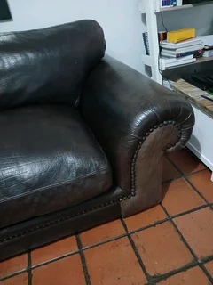 Coricraft Afrique genuine leather 3 and 4 seater lounge suite