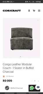 Coricraft Congo genuine leather modular couch
