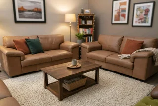 Coricraft Breen genuine leather 2 piece lounge suite