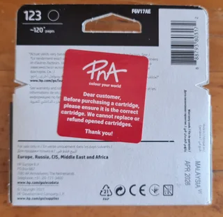 HP 123 Black cartridge (F6V17AE) - Brand New &amp; Sealed