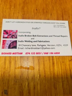 Inafix broken bolt extraction and tread repairs