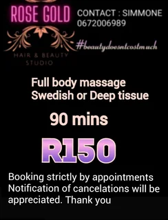 Full body on special 90mins for 150
