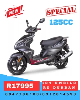 Scooter 125cc    Special  Xxx Motocycle  [ 104 Umbilo Road Durban