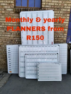 Monthly and yearly planner whiteboards