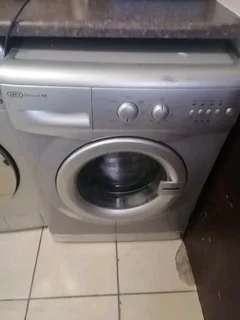 Silver Defy front loader washing machine