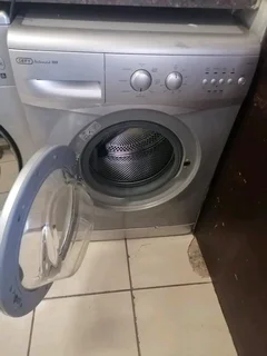 Silver Defy front loader washing machine