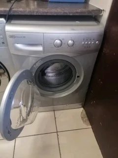 Silver Defy front loader washing machine
