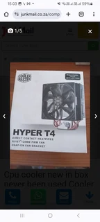 Cpu cooler new in box never been used and no longer required It is a Cooler Master Hyper RR-T4