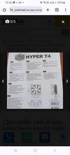 Cpu cooler new in box never been used and no longer required It is a Cooler Master Hyper RR-T4
