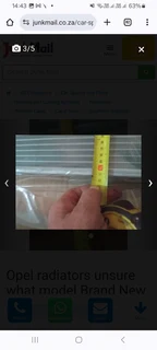 Two brand new never used Opel radiators unsure what model .Selling large one R900 Smaller one R750