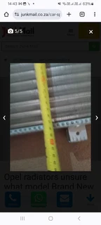 Two brand new never used Opel radiators unsure what model .Selling large one R900 Smaller one R750