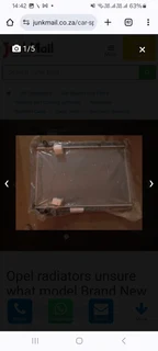 Two brand new never used Opel radiators unsure what model .Selling large one R900 Smaller one R750