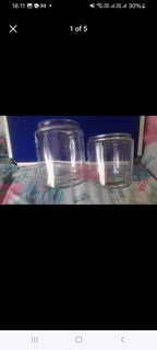 2 x Large Glass Jars with no lids and no cracks and no chips still in good condition and  no lids