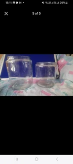 2 x Large Glass Jars with no lids and no cracks and no chips still in good condition and  no lids
