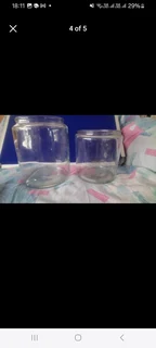 2 x Large Glass Jars with no lids and no cracks and no chips still in good condition and  no lids
