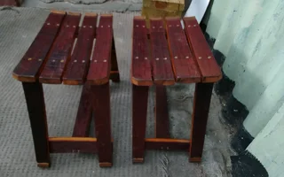 French oak starve stools x 2