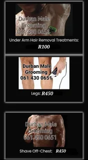 Professional Male Grooming services in Durban North, hair removal treatments, Pelvic hair removal.