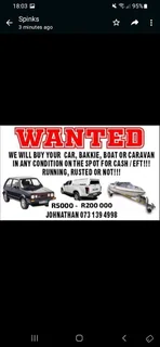 I Buy Any Bakkies,suv&#39;s! Cash Buyer!