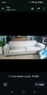 1 x Cream Two Seater couch for sale