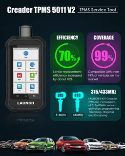 LAUNCH 5011 V2 Tpms Programmer OBD2 Diagnostic Tool Tire Pressure Tpms Sensor Programming Device