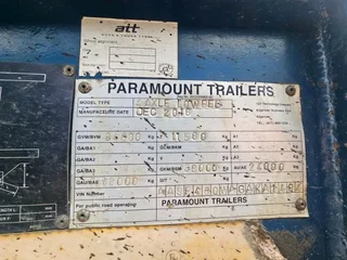 2017 PARAMOUNT QUAD AXLE SLOPE DECK WITH SINGLE AXLE DOLLY