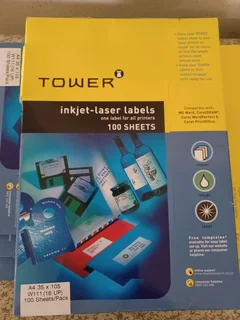 Tower printable labels 100 sheets