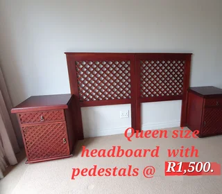 Queen size headboard with 2 pedestals