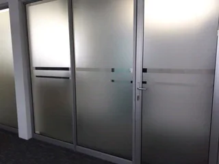 Sandblast vinyl to glass &amp; doors