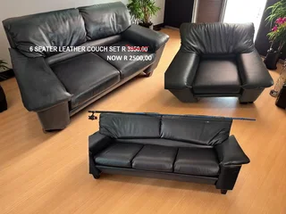 6 Seater Leather Lounge Set