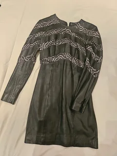 Black Armani Exchange Leather Dress for sale