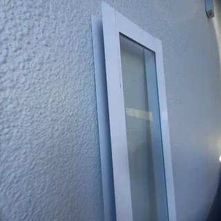 Glass (window) corner panel with white frame