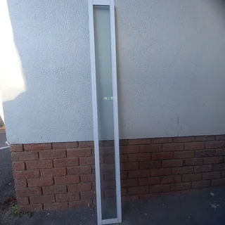 Glass (window) corner panel with white frame