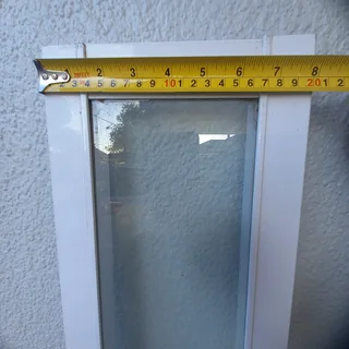 Glass (window) corner panel with white frame