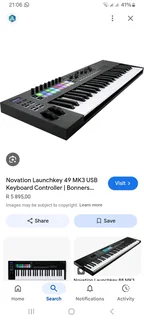 Black keyboard Novation launchkey  49 Mk USB price 2.500