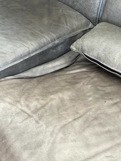Grey leather couch