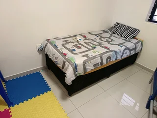 Single bed and mattress