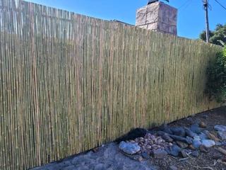 Bamboo and wooden fence panels